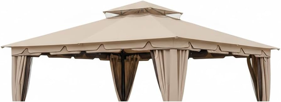 Garden Winds Durable 350 Replacement Canopy Top Compatible with Monterey 10’ x 12’ Gazebo Model L-GZ215PST-4 - Beige