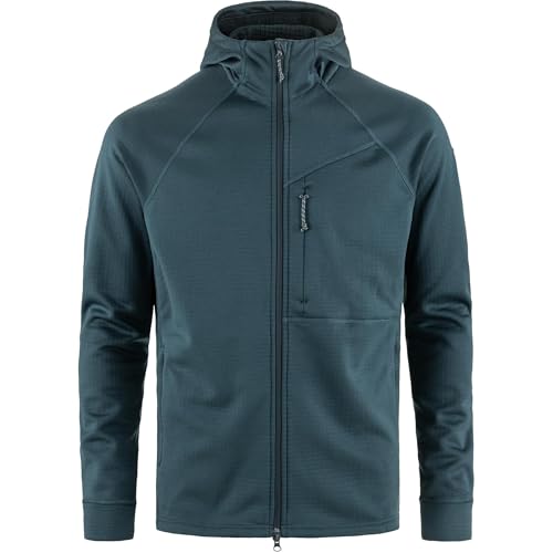 Image of Fjallraven Abisko Grid Fleece Hoodie Men's Jacket - Lightweight Breathable Stretch Grid Midlayer for Hiking Trekking Outdoor