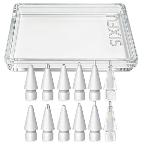 SIXFU Replacement Pencil Tips for Apple Pencil, Durable Pencil Nibs Set for Apple Pencil Tip(12 PCS)