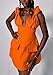 DINGANG Women's Summer Deep V-Neck Short Dress Halter Backless A Line Mini Dress Cocktail Dresses Orange
