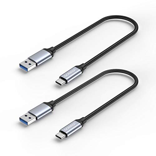 aceyoon USB C Kabel Kurz, 2 Stück USB C 20cm USB A auf USB Typ C Kabel 3A Ladekabel USB C Nylon Geflochten USB 3.0 auf Typ C Datenkabel für Samsung S20 S10 S9 S8, für Huawei P40 P30 P20 usw Cover