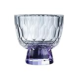 Vasos de vidrio Tazas pequeñas de cristal transparente con base colorida, vasos chupito relieve diamante for degustación té, 50 ml (1,7 oz) para jugo(Purple)