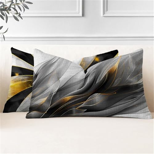 Funda Cojin 40x80, Juego de 2 Cojines Exterior Gris Fundas Cojines Rectangulares Sencillez Funda Almohada Impermeable, Cogines Sofá con Cremallera Invisible para Sala de Estar Jardín Coche J2-27