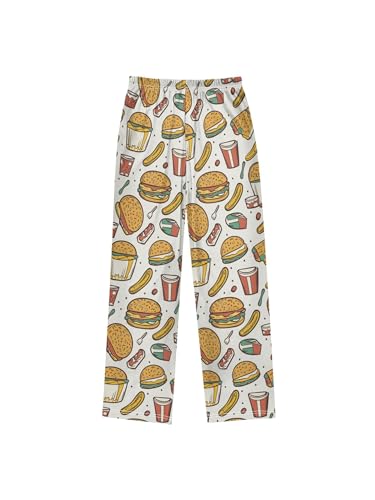 ZZKKO Fast Food Hamburger Boys Pants for Kids Jogger Pants with Pockets S2