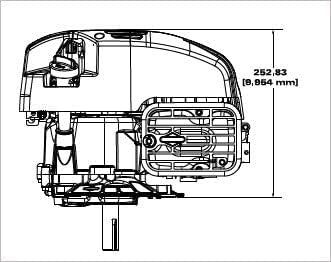 Сторона двигуна view technical drawing with height
