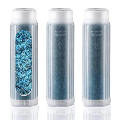 Ceoighe 3 Pack Reverse Osmosis 10 Inch Mixed Bed Color Changing Deionization Resin Filter Compatible with Aquatic Life RO/DI System, RODI Reverse Osmosis DI Water Filter Replacement