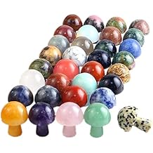 5pcs Crystal Mushroom Healing Crystals Agate Stone Mushroom-Shape Figurine Massage Stones Crystal Palm Stone Flower Pot Fish Tank Decoration