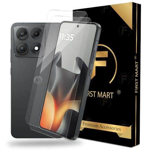 Image of FIRST MART Screen Protector for Motorola Edge 70 Max | Borderless Edge-to-Edge Tempered Glass, Anti-Dust Mesh, Case-Friendly | Pack of 2