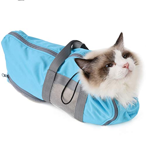 Baluue Saco de retenção para banho de cuidados com gatos para lavagem de unhas anti-mordida, bolsa a