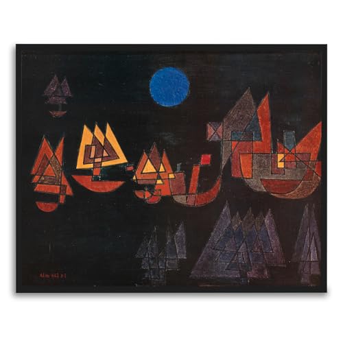 Toile Klee Bateaux dans l'obscurité 50x70cm prête à poser
