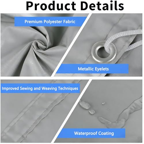 Voiles d'ombrage rétractable gris clair 70x350 cm imperméable pour terrasse - 4