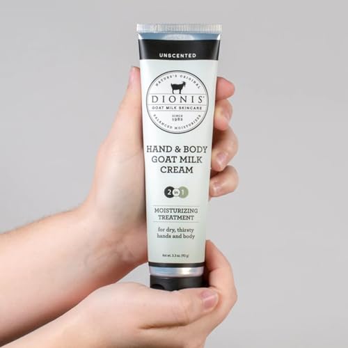 Dionis Goat Milk Unscented Hand & Body Cream and Body Lotion Bundle (Pack of 2)