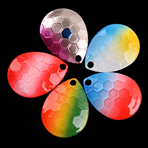 Fishing Spinner Blades Kit, 50Pcs Colorado Blades Lure Making Supplies For Diy Inline Spinners Spinnerbaits Walleye Rig Crawler Harness, Mixed Colors Spinner Blades For Trout Salmon Bass Fishing #TOP1