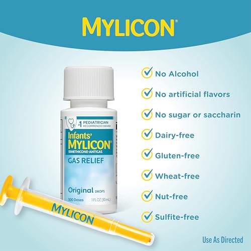 Image of MYLICON Gas Relief Drops for Infants and Babies, Original Formula, 1 Fluid Ounce (Pack of 2)