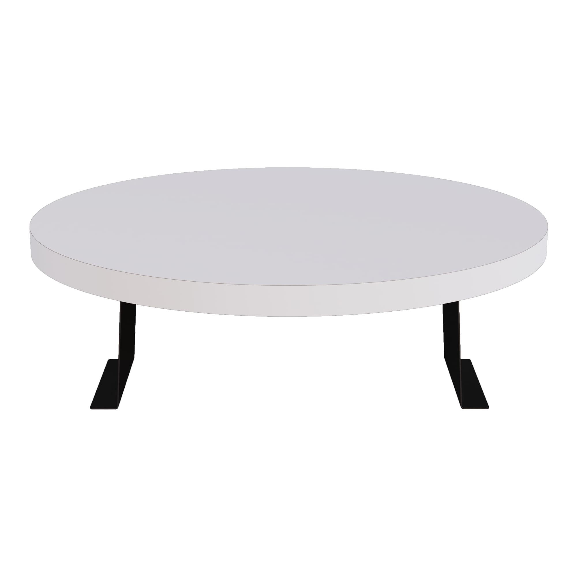 [en.casa] Tavolino Bracciolo per Poltrona Divano Piano Rotondo Ø34 cm Supporti Regolabili in Larghezza Vassoio da Appoggio Tavolino Laterale Divano - Bianco