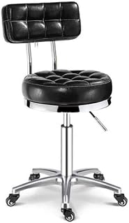 Swivel Stool Chair Height Adjustable Work Stool with Wheels， Gas Stool with Green PU Synthetic Leather Seat， Adjustable Height 45-55 cm， Supported Weight 160 Kg， Saddle Stools for Tattoo Massage Mani