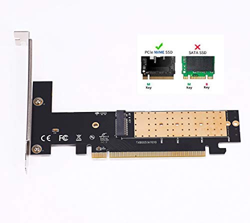 Adaptador M.2 para PCIe, placa de expansão do controlador de host NVME SSD para PCI-e 3.0 X16 com su