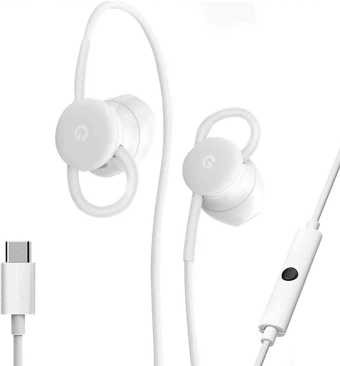 UrbanX USB-C Wired Digital Earbud Headset Compatible with Google Pixel 7 Pro and All Other Type C Audio Jack Phones – White