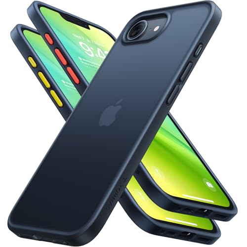 TORRAS Guardian Shockproof for iPhone 16e Case 2025, Military Grade Test Protection 16e Phone Case Slim Thin Durable DIY Buttons Anti Scratch Translucent Matte Hard Back Case for 16e Case 6.