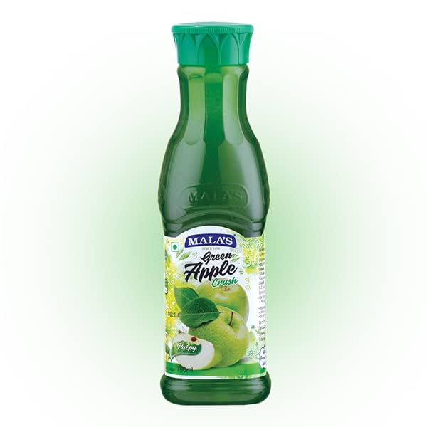 Mala’s Green Apple Fruit Crush – 750ml | Real Pulpy Fruit Concentrate for Refreshing Drinks, Mocktails & Smoothies | Tart & Tangy Green Apple Flavor for Desserts & Shakes-image-39
