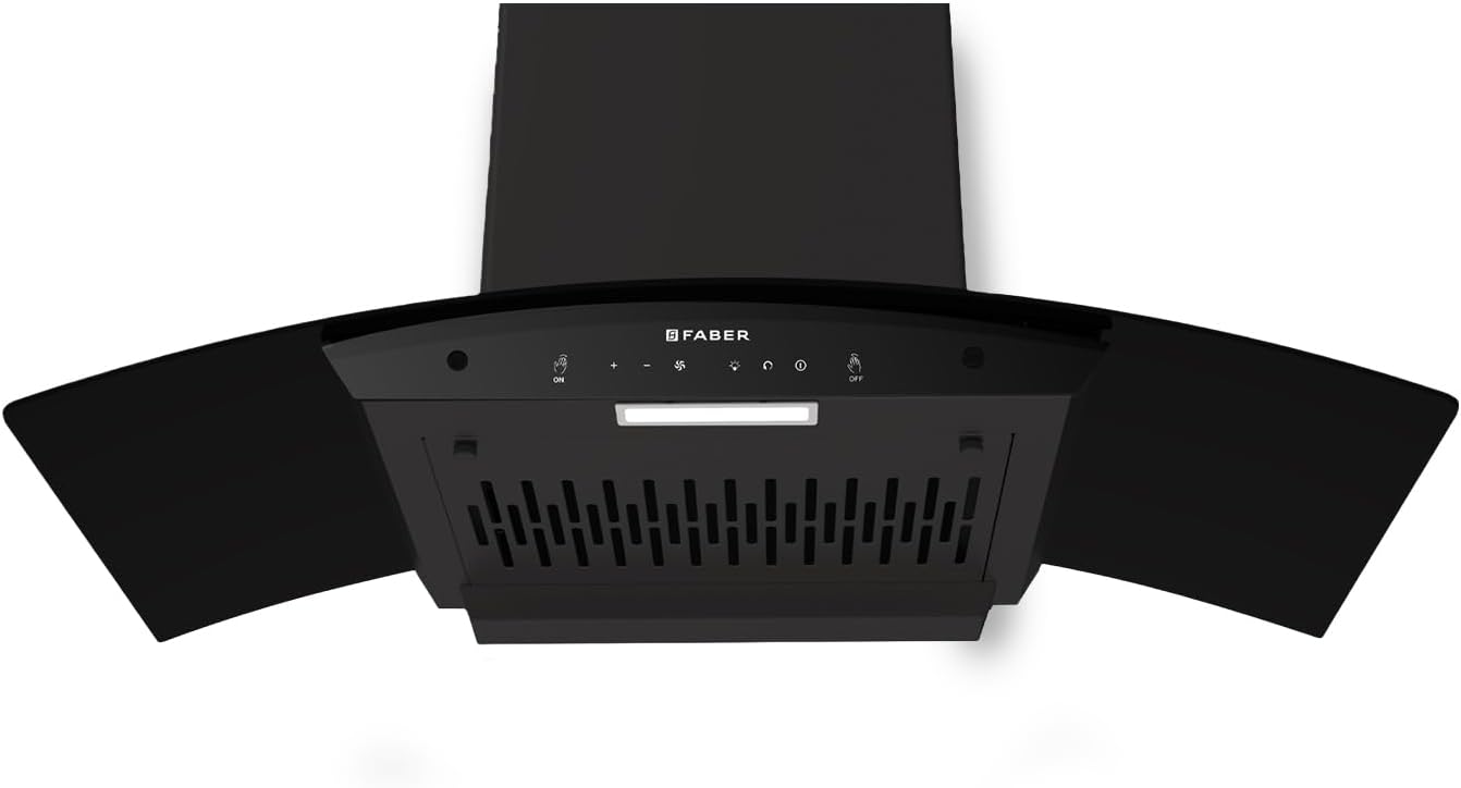 Iris 90cm 1500m3/hr BLDC Autoclean Chimney|Black Matt Filterless|Oil Collector|Touch & Gesture Control|9 Speed Control|LED|8yrs on Motor,2Yrs Comprehensive warranty|HOOD IRIS BLDC FL HC BK IN 90