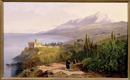 Poster Mont Athos Edward Lear toile déco salon 50x70 cm sans cadre