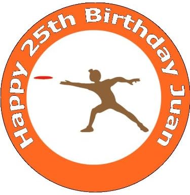 7.5" Disc Ultimate and Frisbee Birthday Edible Image Cake Toppers Decorations Personalized On Edible Wafer Rice Paper - [Please use the 'Contact Seller' link to send us your personalised message for your topper.]