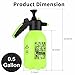Futone 0.5 Gallon Hand Held Garden Sprayer Water Pump Pressure Sprayers for Lawn and Garden - (2.0L Lime Yellow)