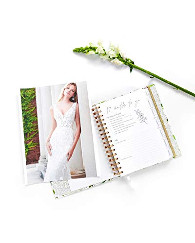 Wedding Planner Book And Organizer For Brides With Gift Box | Engagement Gift For Couples | Hardcover Bridal Planning Journal Notebook | White & Flowers #TOP5