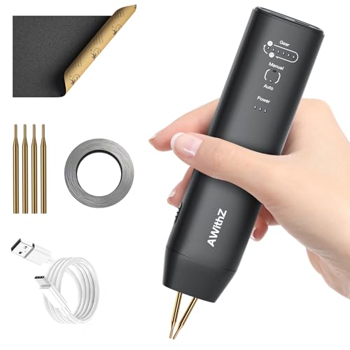 Battery Spot Welder, AWithZ Handheld Spot Welder 11 Gear Adjustable, Automatic and Manual Modes Battery Welder for 18650 Battery, Welding Nickel Sheets, Iron (Single-ended-H1)