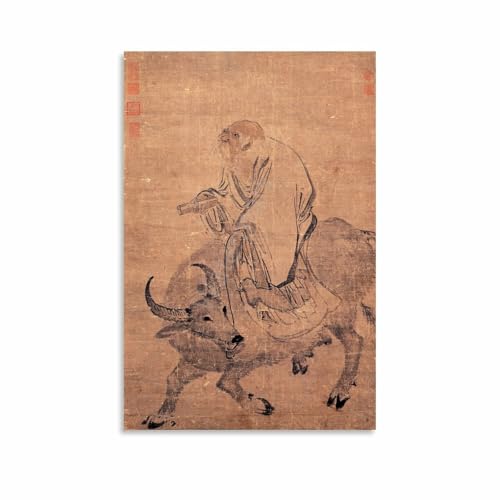 Lao Tzu Vintage Art Poster Chinese Taoist Art Poster (1) Canvas Painting Posters And Prints Wall Art for Living Room Bedroom Decor 16x24inch(40x60cm)