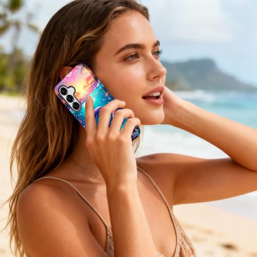EFGWSDER for Galaxy S26 Plus Case,Heavy Duty Shockproof Dual-Layer Phone Case with Drop Protection, Non-Slip Protective Cover for Samsung Galaxy S26 Plus 6.7",Dolphin Coral Sunshine - image 7