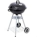 Barbecue a carbone portatile rotondo Aktive Ø46 x 89 cm | Con coperchio e griglia di ventilazione | Doppia griglia di ventilazione | 2 ruote integrate per un facile trasporto
