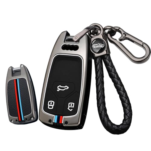 Coque de clé Audi ontto étui de protection métal noir pour clé voiture A4 B9 A5 A6 Q5