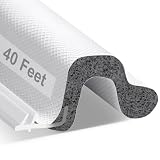 Litaibai Kerf Exterior Door Weather Stripping for Large Gaps, 40FT White
