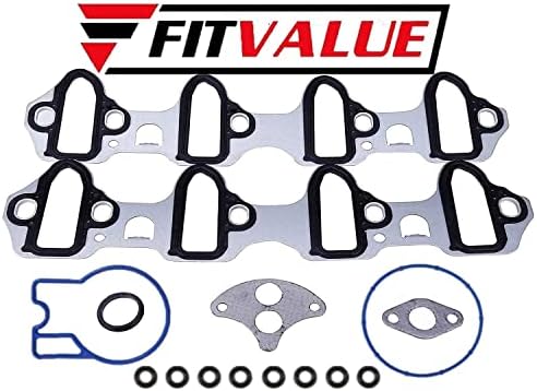 Rugged and Easy Fitting Intake Manifold Gasket Set - Compatible with 4.8L 5.3L 6.0L Chevy Silverado, Suburban, Tahoe, GMC Sierra, Yukon, Savana, Cadillac Escalade - Replace 89060413 MS98016T