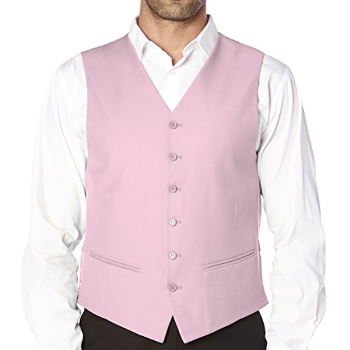 Brand Men's Dress Vest Waistcoat for Suit Solid PINK Color