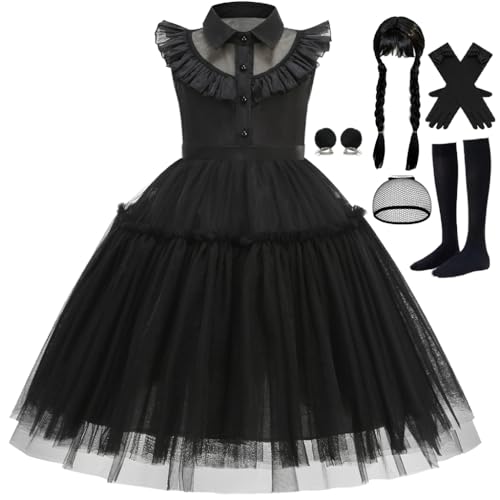 iTVTi Princess Black Dress for Girls Halloween Carnival Christmas Cosplay Costume, 4-5 Years(Tag 120)