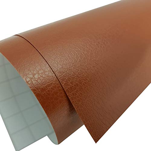 Image of CVANU Car Interior Leather Textured Vinyl Wrap Sticker Decal Film Self Adhesive, Brown CV-67 12''x72''inch