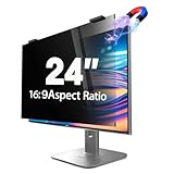 GUDTEKE Magnetic Computer Privacy Screen 24 inch, Hanging Privacy Screen for Computer Monitor for 16:9 Frameless Monitor, Eye Protection Anti Glare Anti Blue Light Filter