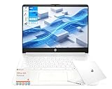 HP 14" HD Elite Laptop, Intel Quad-Core CPU, 4GB RAM|64GB eMMC, White Slim Portable Design for Student Business Home School, Win 11 with 1-Year Microsoft 365+1TB Cloud Storage, Copilot AI, RK Bundle