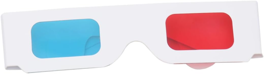 10Pcs Red Blue 3D Paper Glasses for Movie Theater and Home Use