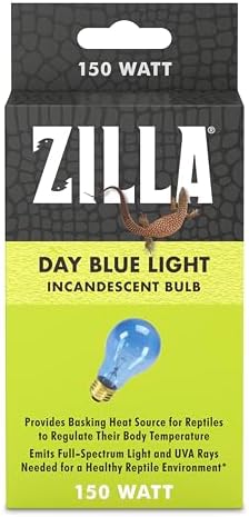 Zilla 100109917 Reptile Terrarium Heat Lamps Incandescent Bulb, Day Blue, 75W