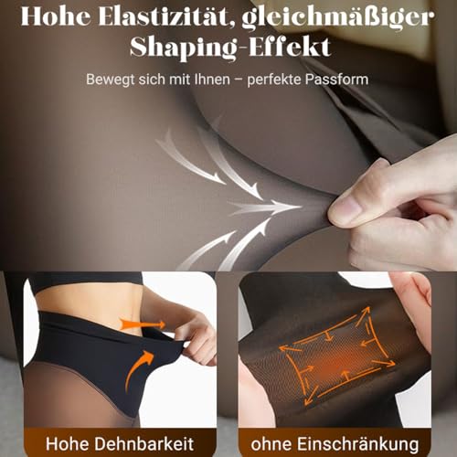 Strumpfhose Damen 2026 Neu Thermostrumpfhosen Gefüttert Fleece Thermoleggings Damen Winter Warm Leggings High Waist Dicke Pantyhose (DE/NL/SE/PL, Alphanumerisch, L, XL, Regular, Regular, Braun)
