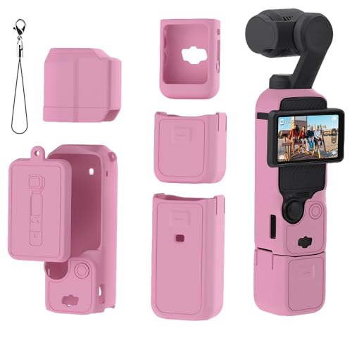 GeeRic Pocket 3 Silicone Cover Case, Premium Protective Overall Cover, Lens Cover Compatible with DJI OSMO Pocket 3, Shockproof, Anti-Slip, Dustproof, Watermelon Red