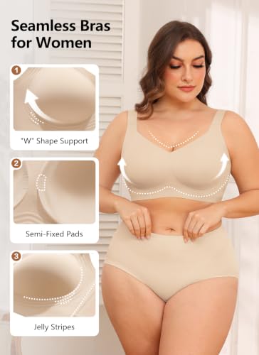 Image of Xcutting Jelly Bras for Women No Underwire Full Coverage Plus Size Support