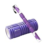 Textured Foam Roller & Muscle Stick Roller by Solona Fitness - Best For Muscle Trigger Points & Self-Myofascial Release, Physical Therapy - Pilates, Yoga, Cross Training - High Density - 13″ - Purple