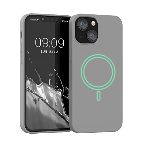 kwmobile 保護ケース 対応: Apple iPhone 13 mini - マグネット内蔵 カバー ソフト TPUケース 耐衝撃 - ストーン ダスト