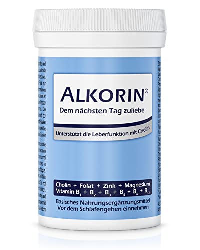 ALKORIN® 100g Dose für 25 Anwendungen. Dem nächsten Tag zuliebe! Unterstützt die Leberfunktion mit Cholin. Basenpulver mit Magnesium, Zink, Folsäure, Vitamin B1 + B2 + B3 + B5 + B6 + B12 Cover