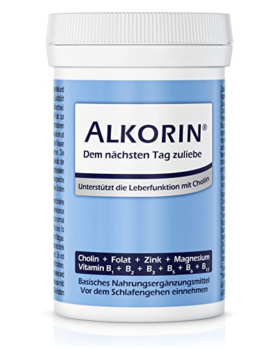 ALKORIN® Dóza 100 g pro 25 aplikací. Pro následující den podporuje funkci jater s cholinem. Zásaditý prášek s hořčíkem, zinkem, kyselinou listovou, vitaminem B1 + B2 + B3 + B5 + B6 + B12